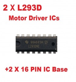 2 x L293D Motor Driver ICs Plus 2 x 16 Pin IC